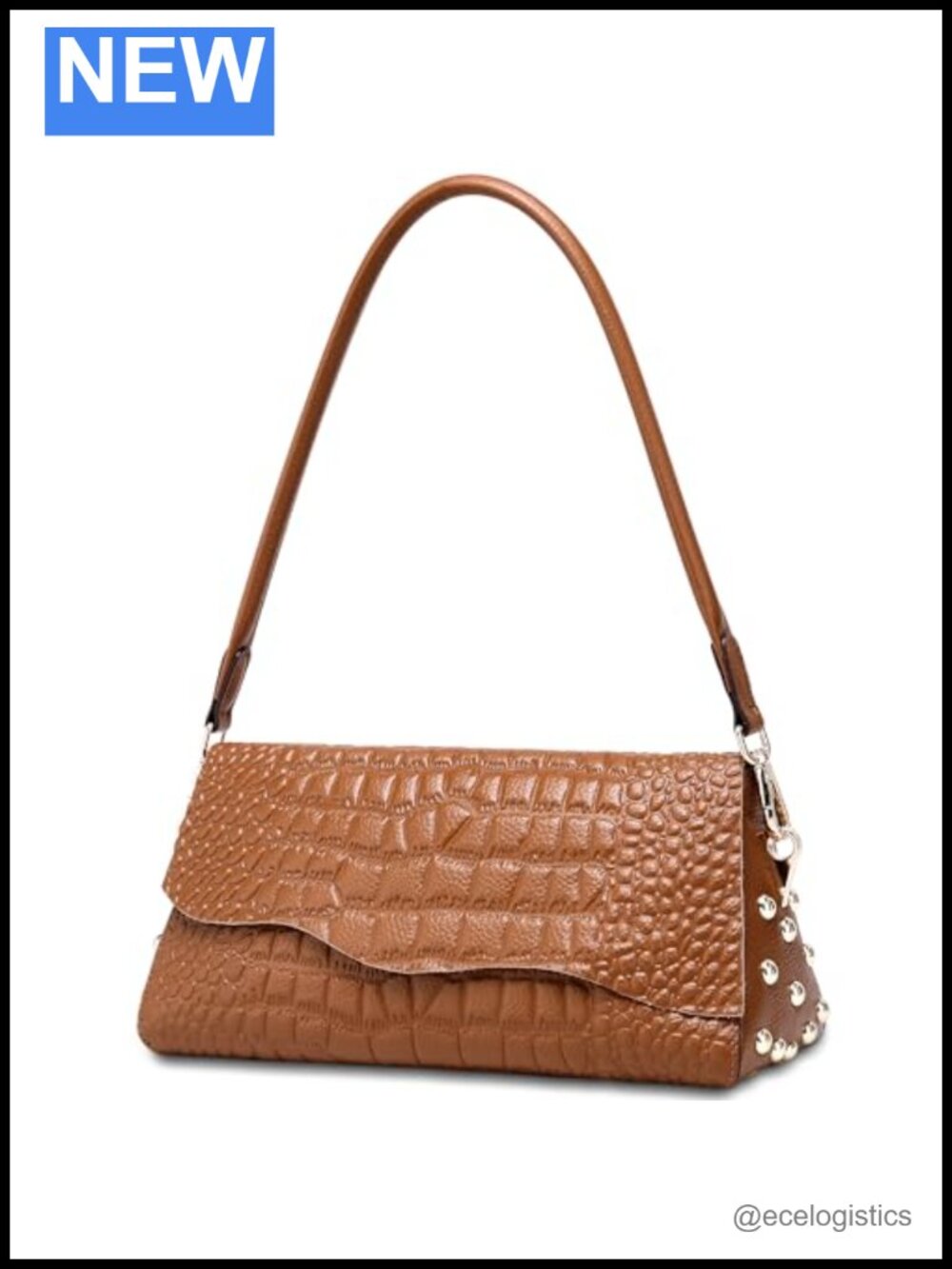Genuine Leather Shoulder Bag Women Crossbody Handbag Crocodile Pattern Purse
